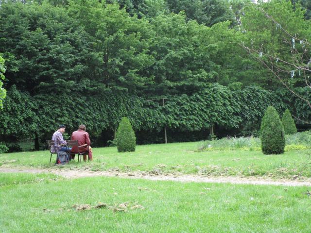 Gezellig gesprek in het pArk
