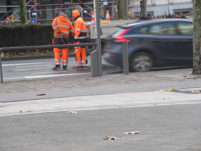 De wegwerkers.